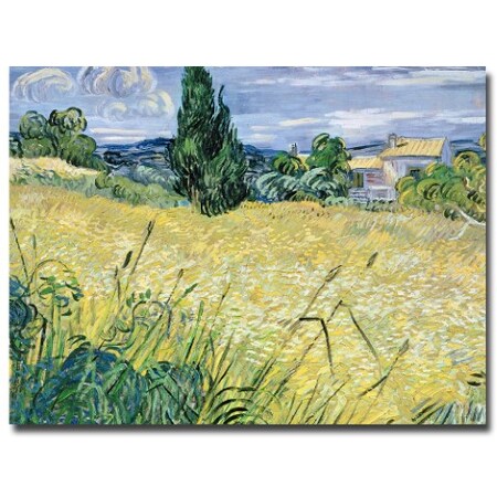 Trademark Fine Art Vincent van Gogh 'Landscape with Green Corn 1889' Canvas, 35x47 BL0299-C3547GG